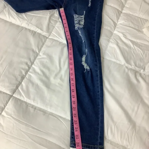 Shein Womens Size M (26x26) High Waisted Distressed Mom Jeans - Picture 7 of 8